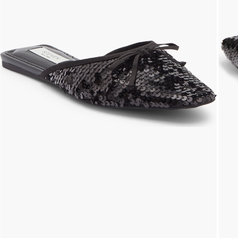 Steven New York Sequin Pointed Toe Mule - Black - Picture 8 of 8